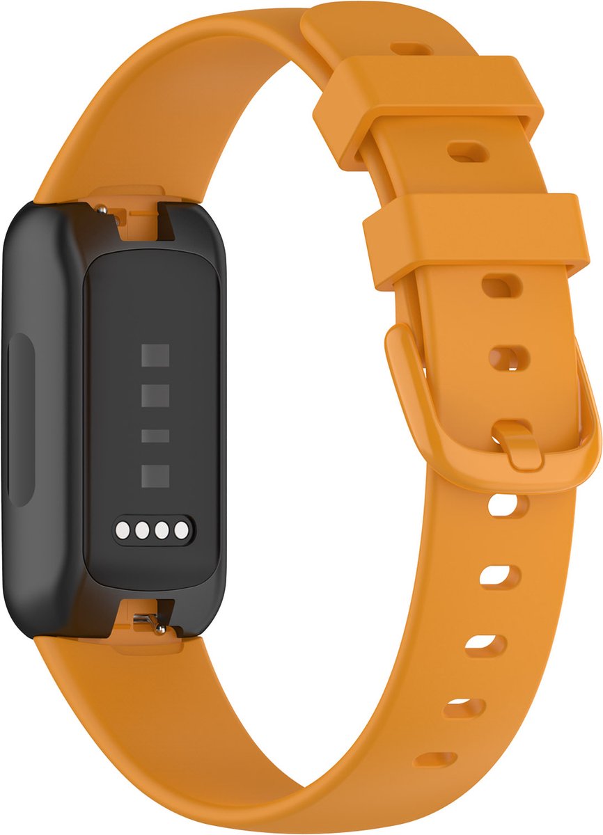 YONO Siliconen Bandje geschikt voor Fitbit Inspire 3 - Oranje - Small