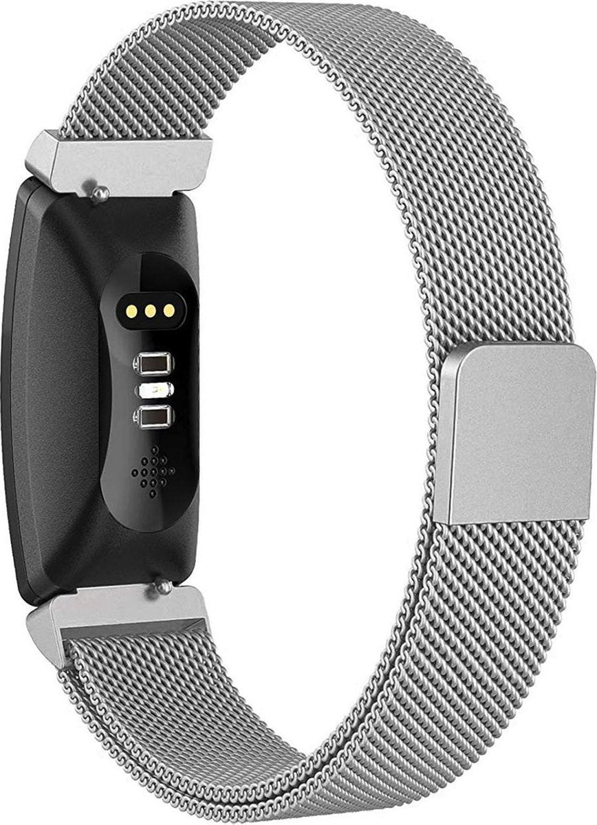 YONO Bandje geschikt voor Fitbit Inspire/HR/2 - Milanees - Zilver – Small