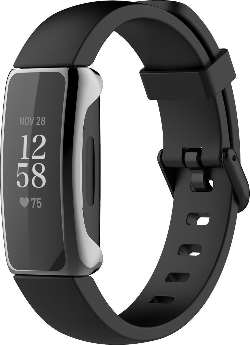 Bumper geschikt voor Fitbit Inspire 2 – Siliconen Case – Screenprotector Hoesje – Zwart