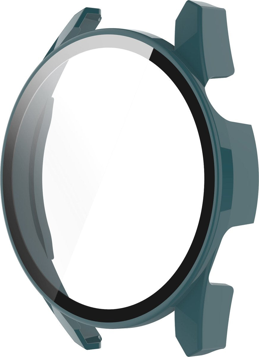 YONO Case geschikt voor Huawei Watch GT 3 - 46mm - Screen Protector Hoesje - Full Cover Bumper - Donkergroen