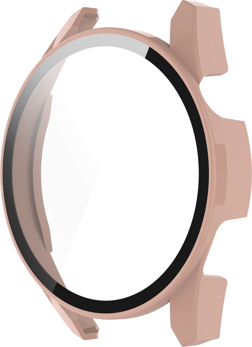 YONO Case geschikt voor Huawei Watch GT 3 - 46mm - Screen Protector Hoesje - Full Cover Bumper - Lichtroze