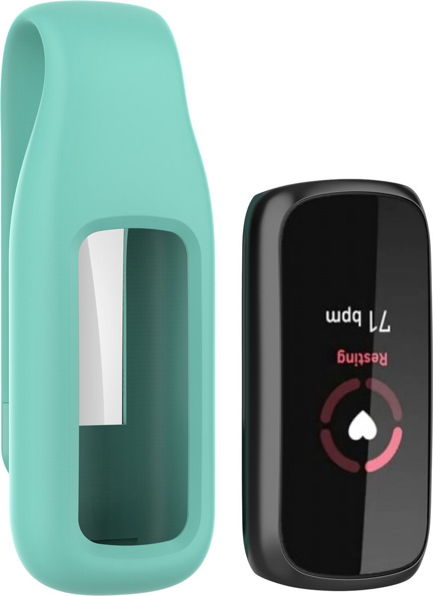 YONO Siliconen Clip Case geschikt voor Fitbit Luxe - Hoesje - Turquoise