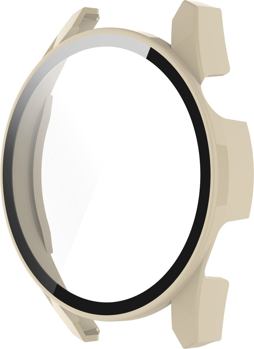 YONO Case geschikt voor Huawei Watch GT 3 - 42mm - Screen Protector Hoesje - Full Cover Bumper - Beige