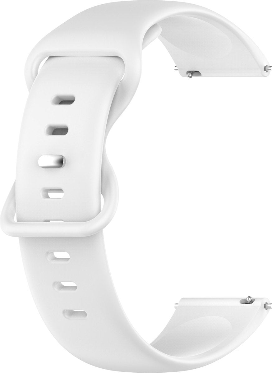 YONO Siliconen Soft Bandje 22mm - Horlogebandje geschikt voor Samsung Galaxy Watch 46mm / 3 (45mm) / Gear s3 - Polar Vantage M2 / Grit X - Huawei Watch GT 3 (pro) / 2 - Amazfit GTR - Wit - Large