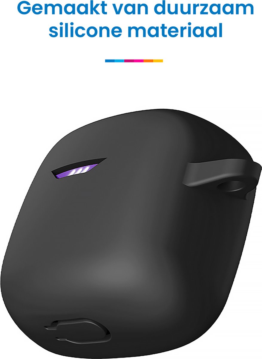 YONO Soft Case geschikt voor JBL Tune Flex - Siliconen Hoesje met Clip - Zwart