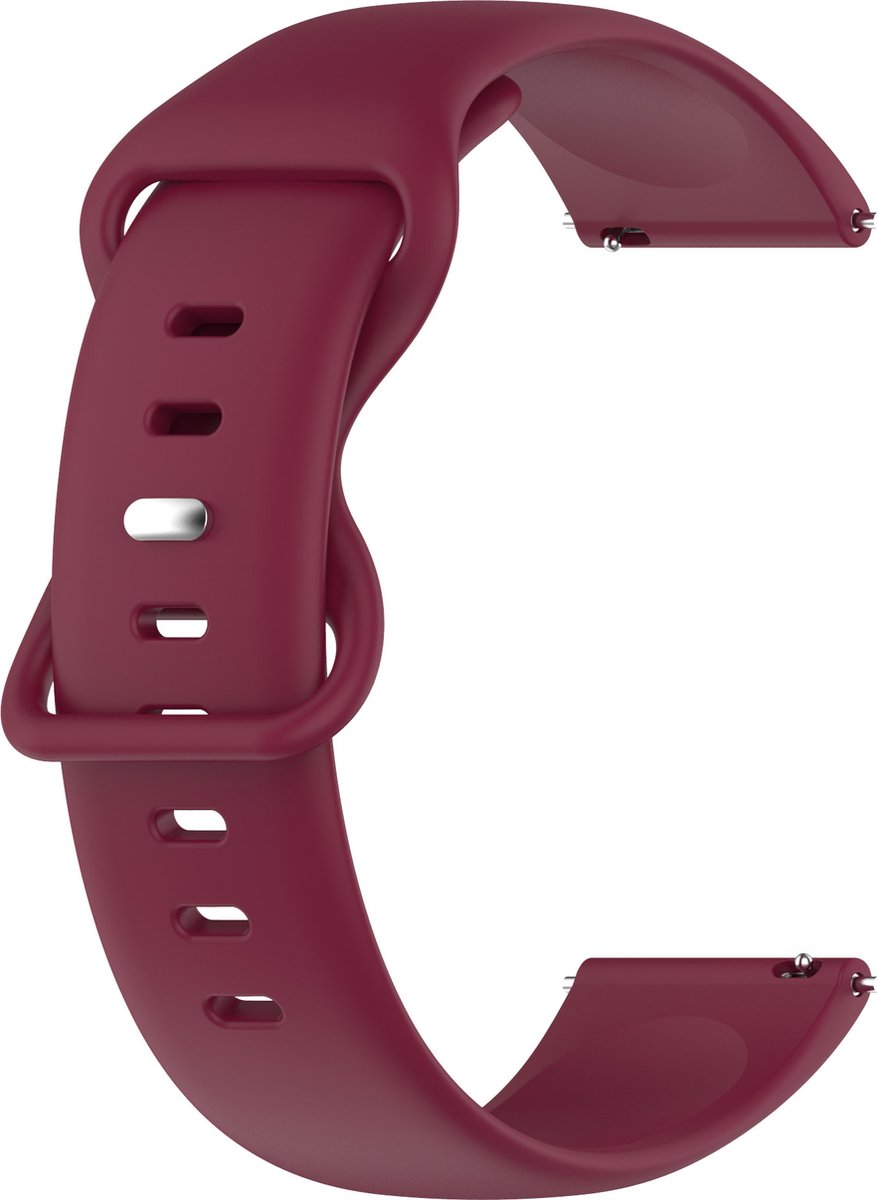 YONO Siliconen Soft Bandje 20mm - Horlogebandje geschikt voor Samsung Galaxy Watch 7/6/5 / Pro / 4 / 3 / Active 2 - Garmin Approach / Forerunner / Venu 2 Plus / SQ / Vivomove - Polar Ignite / Unite – Huawei - Bordeaux - Large