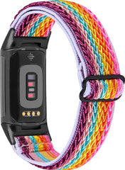 YONO Nylon Stretch Bandje geschikt voor Fitbit Charge 5 / 6 - Vervangende Pols Band - Multicolour