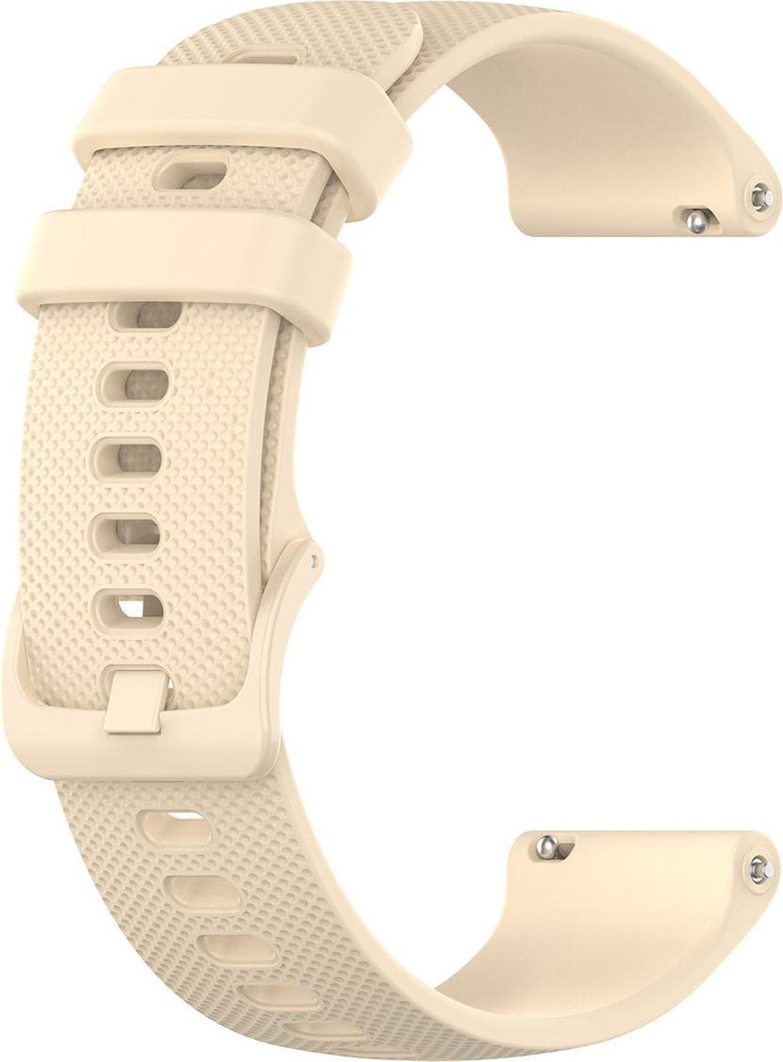 YONO Siliconen Sport Bandje 20mm - Horlogebandje geschikt voor Samsung Galaxy Watch 7 / 6 / 5 / Pro / 4 / 3 / Active 2 - Garmin Approach / Forerunner / Venu 2 Plus / SQ / Vivomove - Polar Ignite / Unite – Huawei - Lichtbruin