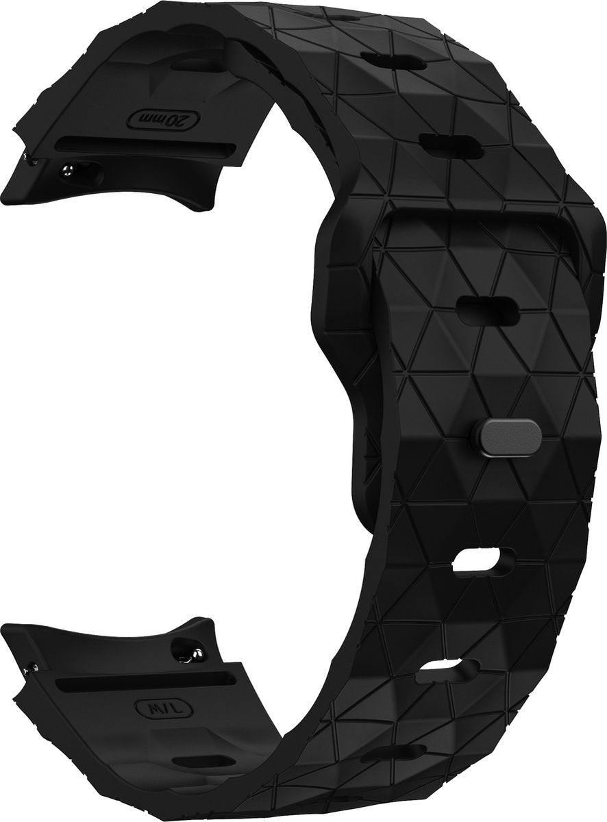 YONO Hexagon Bandje 20mm - Horlogebandje geschikt voor Samsung Galaxy Watch 7/6/5/4 (40/43/44/47mm Classic & Pro) - Zwart