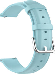 YONO Vacca Leer Bandje 22mm - Horlogebandje geschikt voor Samsung Galaxy Watch 46mm / 3 (45mm) / Gear s3 - Polar Vantage M2 / Grit X - Huawei Watch GT 3 (pro) / 2 - Amazfit GTR - Babyblauw