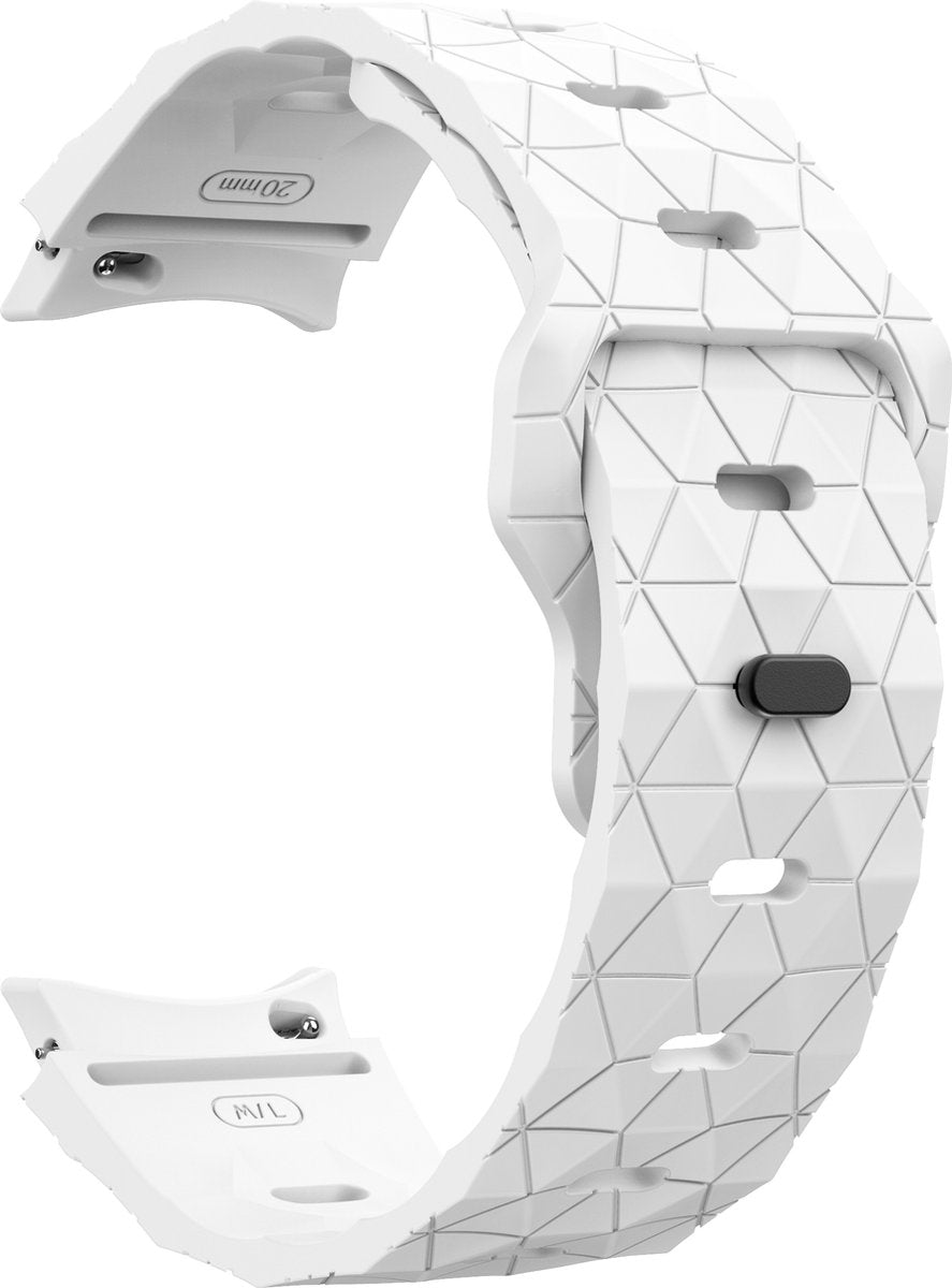 YONO Hexagon Bandje 20mm - Horlogebandje geschikt voor Samsung Galaxy Watch 7/6/5/4 (40/43/44/47mm Classic & Pro) - Wit