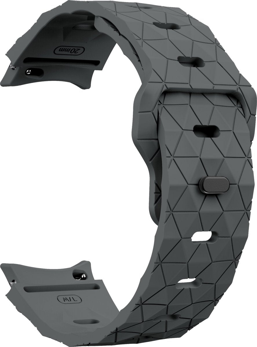 YONO Hexagon Bandje 20mm - Horlogebandje geschikt voor Samsung Galaxy Watch 7/6/5/4 (40/43/44/47mm Classic & Pro) - Donkergrijs