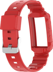 YONO Siliconen Shock Proof Bandje - Geschikt voor Fitbit Charge 6 / 5 / 4 / 3 - Rood