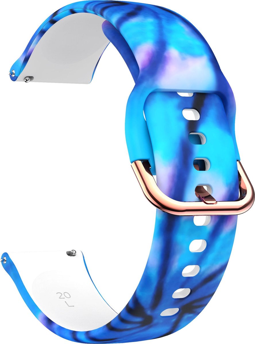 YONO Siliconen Special Bandje 20mm - Horlogebandje geschikt voor Samsung Galaxy Watch 7 / 6 / 5 / Pro / 4 / 3 / Active 2 - Polar Ignite / Unite – Huawei - Space