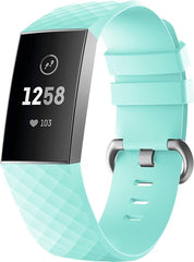 YONO Siliconen Bandje geschikt voor Fitbit Charge 4 / 3 – Mintgroen – Large