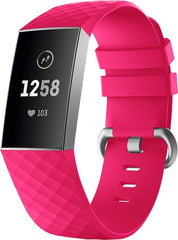 YONO Siliconen Bandje geschikt voor Fitbit Charge 4 / 3 – Roze – Small