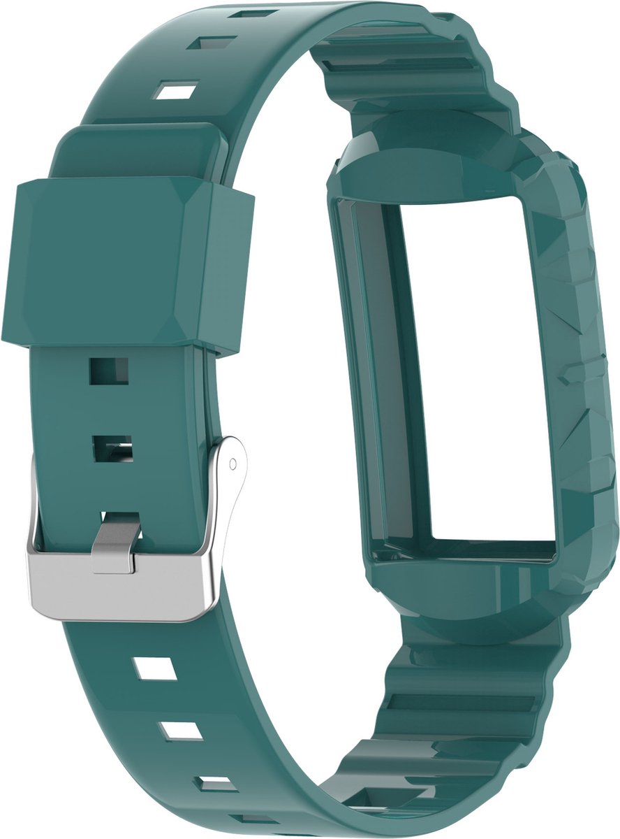 YONO Siliconen Shock Proof Bandje - Geschikt voor Fitbit Charge 6 / 5 / 4 / 3 - Leisteen