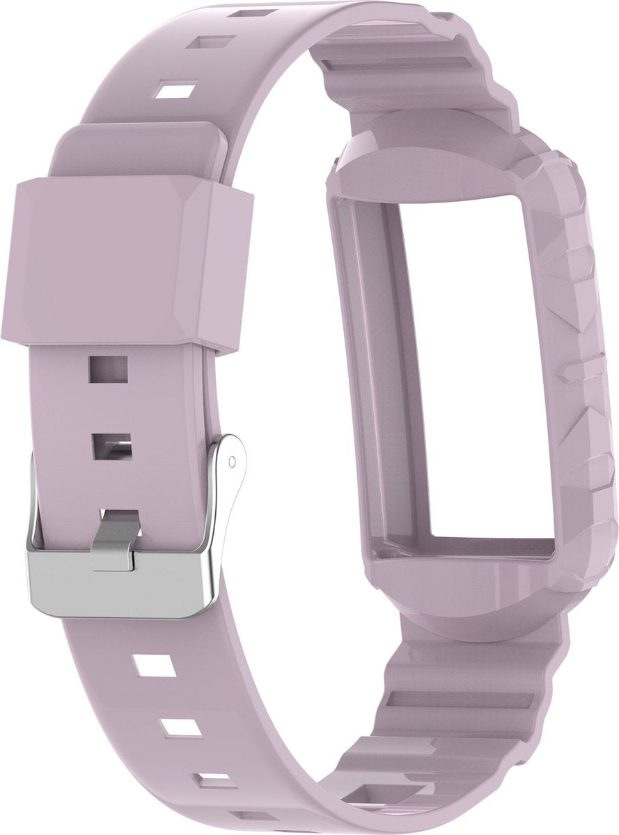 YONO Siliconen Shock Proof Bandje - Geschikt voor Fitbit Charge 6 / 5 / 4 / 3 - Lichtpaars