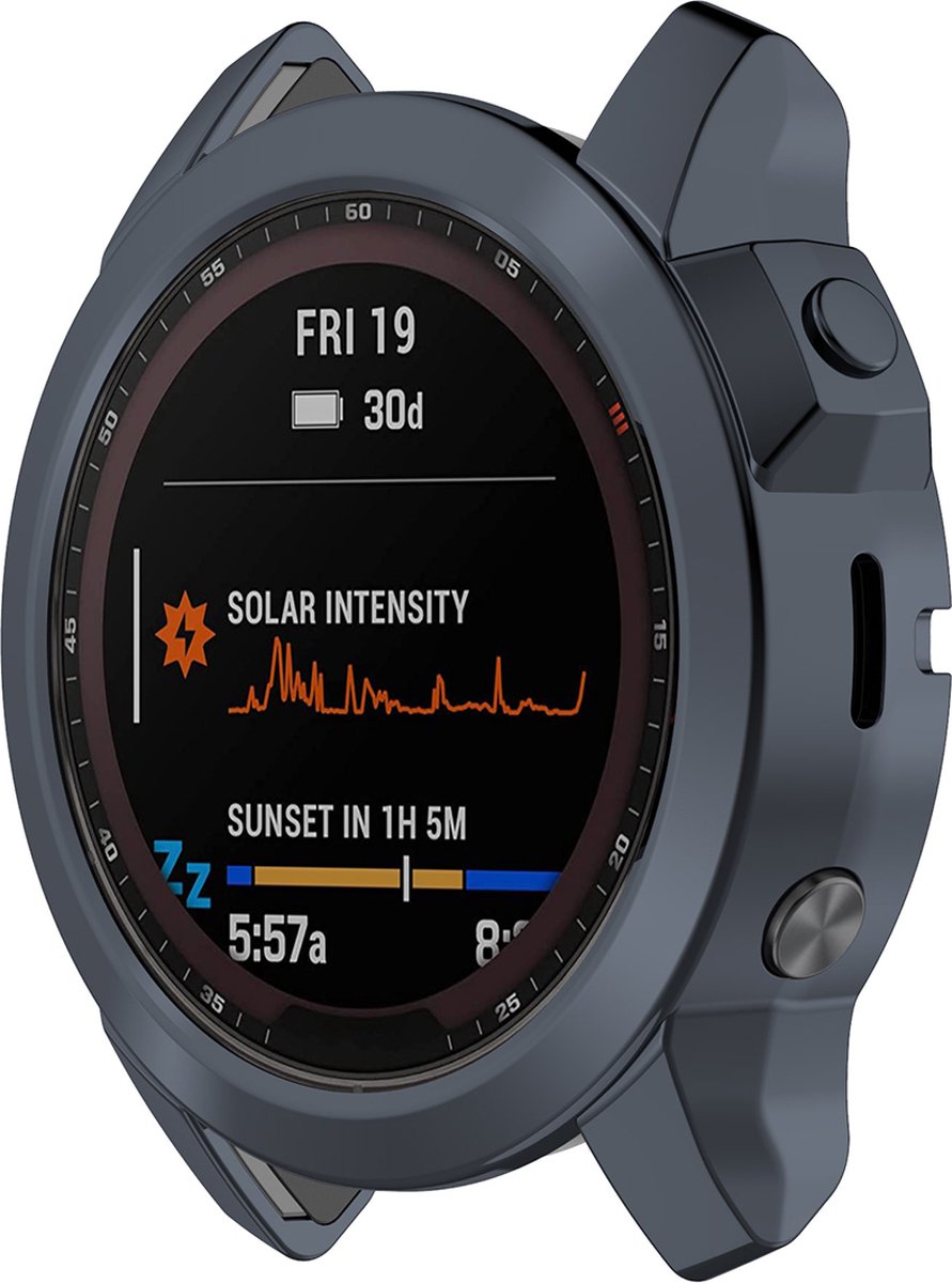 YONO Bumper geschikt voor Garmin Fenix 7S - Siliconen Hoesje - Bescherming Case - Donkergrijs