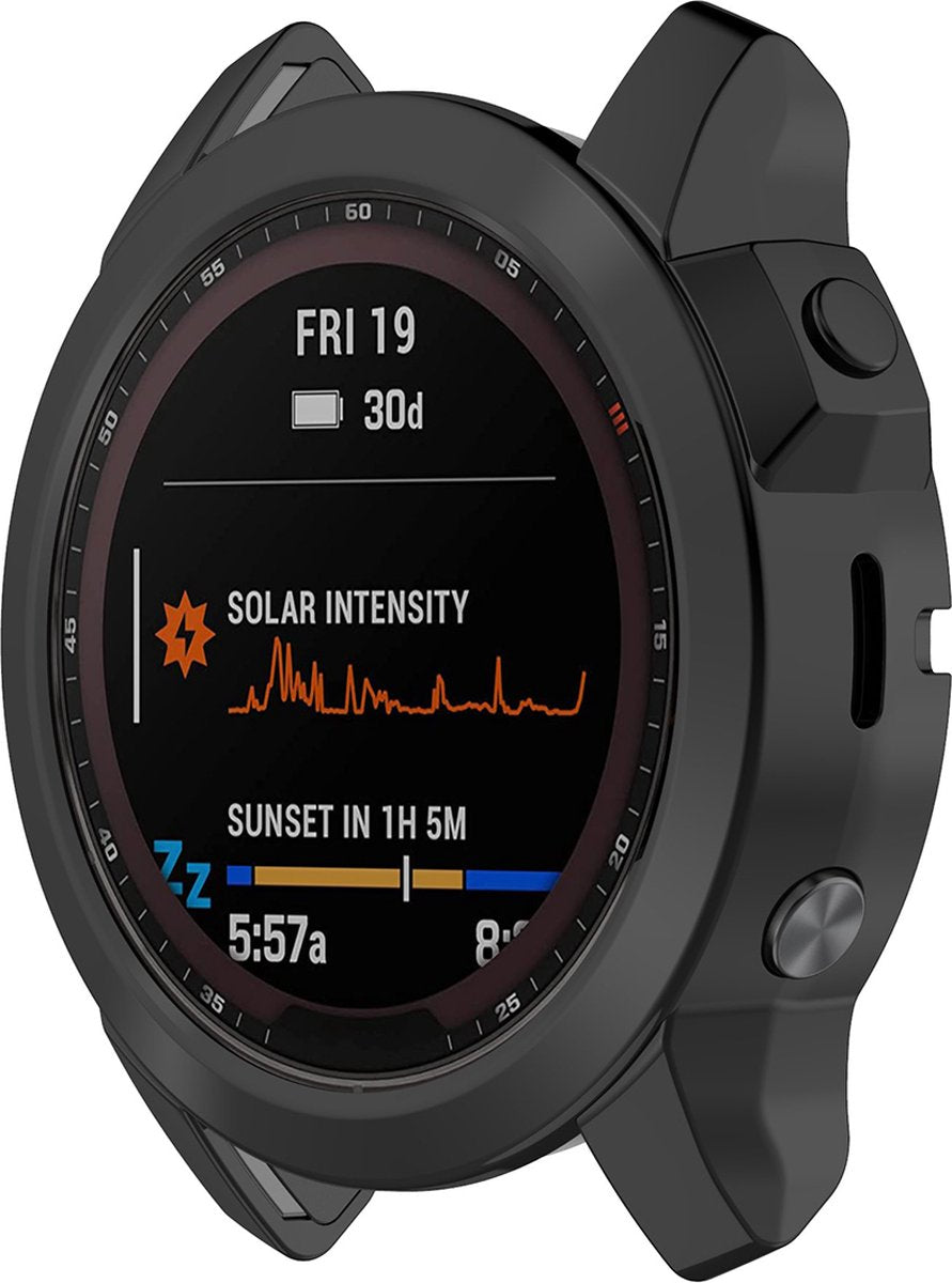 YONO Bumper geschikt voor Garmin Fenix 7X - Siliconen Hoesje - Bescherming Case - Zwart