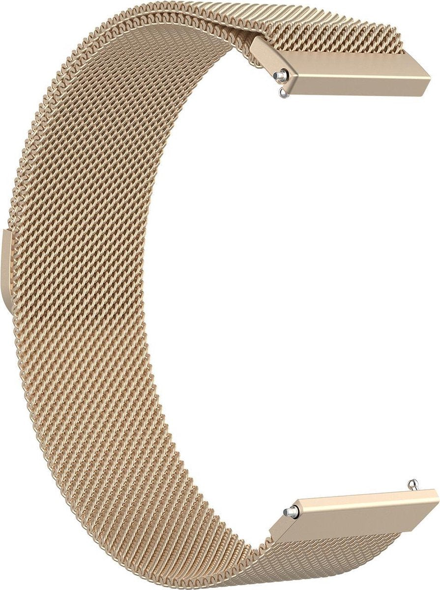 YONO Milanees Bandje 20mm - Luxe Milanese Horlogebandje geschikt voor Samsung Galaxy Watch 7 / 6 / 5 / Pro / 4 / 3 / Active 2 - Polar Ignite / Unite – Huawei - Champagne