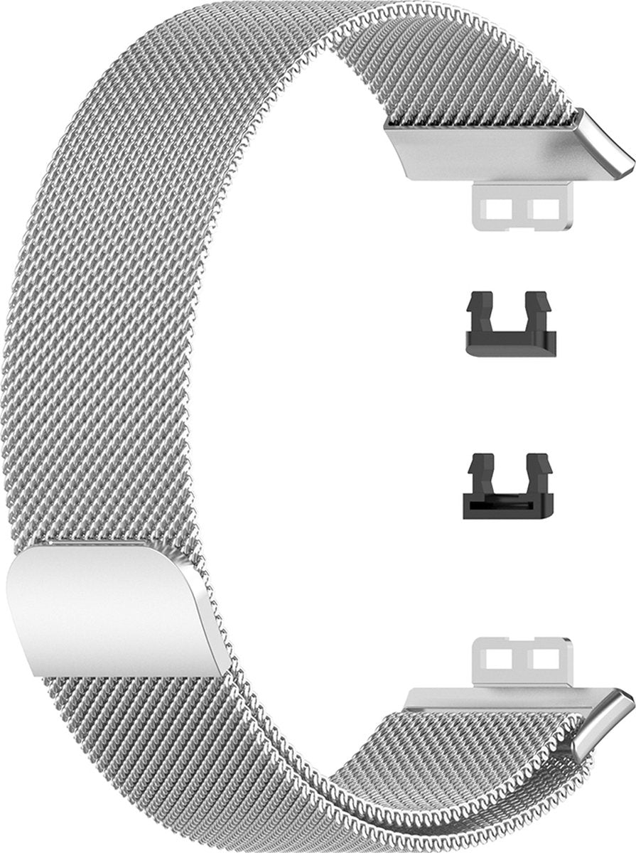 YONO Milanees Bandje geschikt voor Huawei Watch Fit - Milanese Vervangende Armband - Zilver