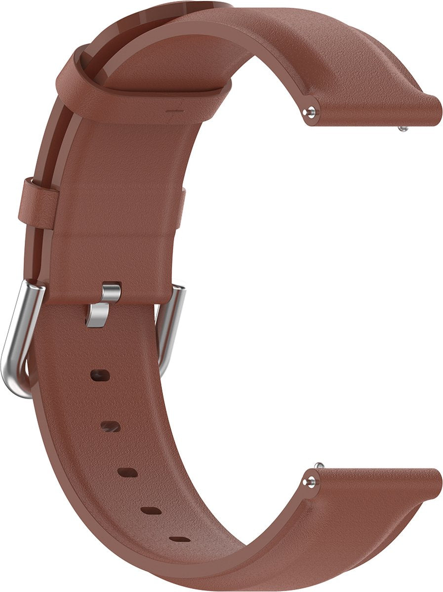 YONO Vacca Leer Bandje 22mm - Horlogebandje geschikt voor Samsung Galaxy Watch 46mm / 3 (45mm) / Gear s3 - Polar Vantage M2 / Grit X - Huawei Watch GT 3 (pro) / 2 - Amazfit GTR - Bruin