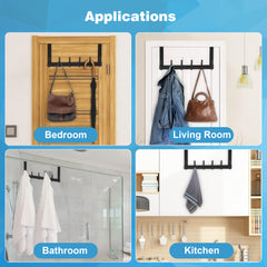 YONO Deurkapstok - 6 Haken - RVS - Zwart