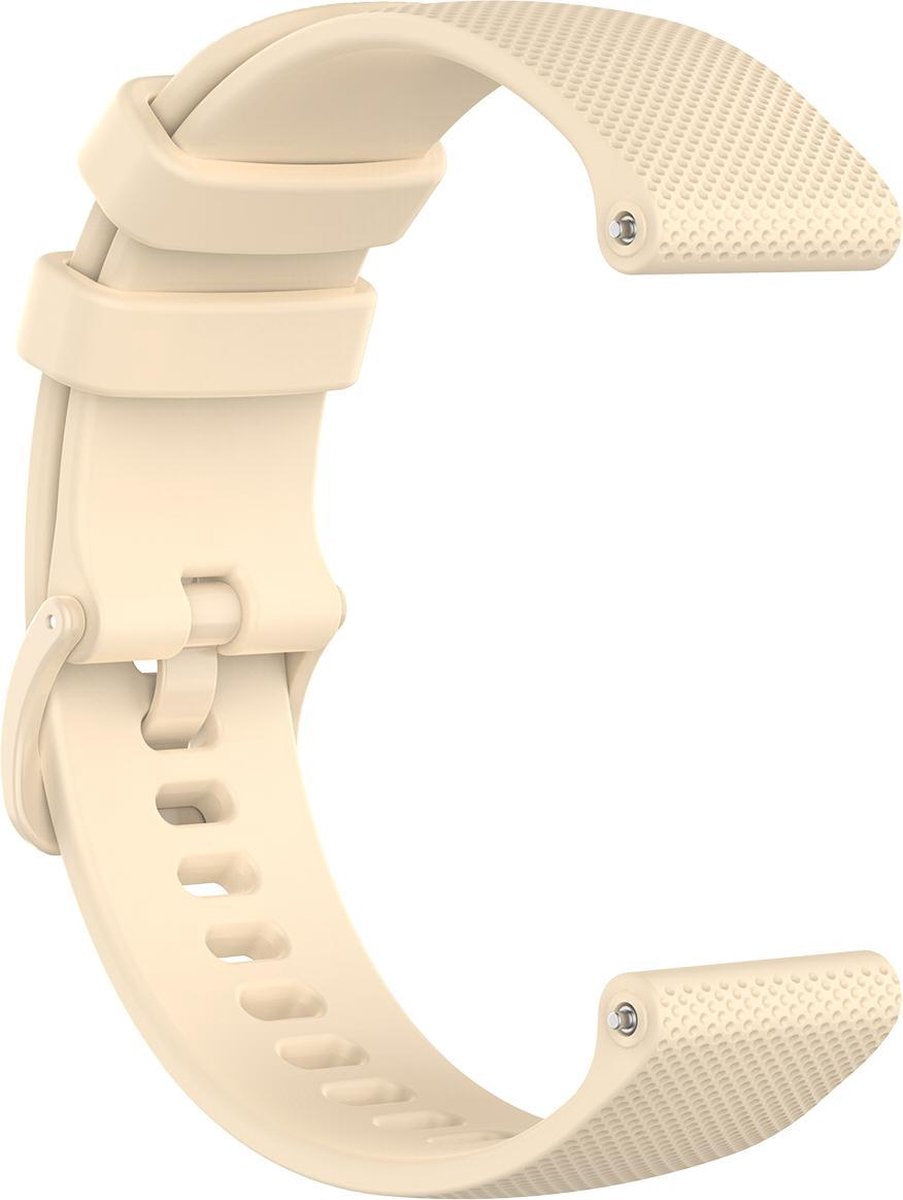 YONO Siliconen Sport Bandje 18mm - Horlogebandje geschikt voor Garmin Vivoactive 4S - Venu 2S - Vivomove 3S - Beige