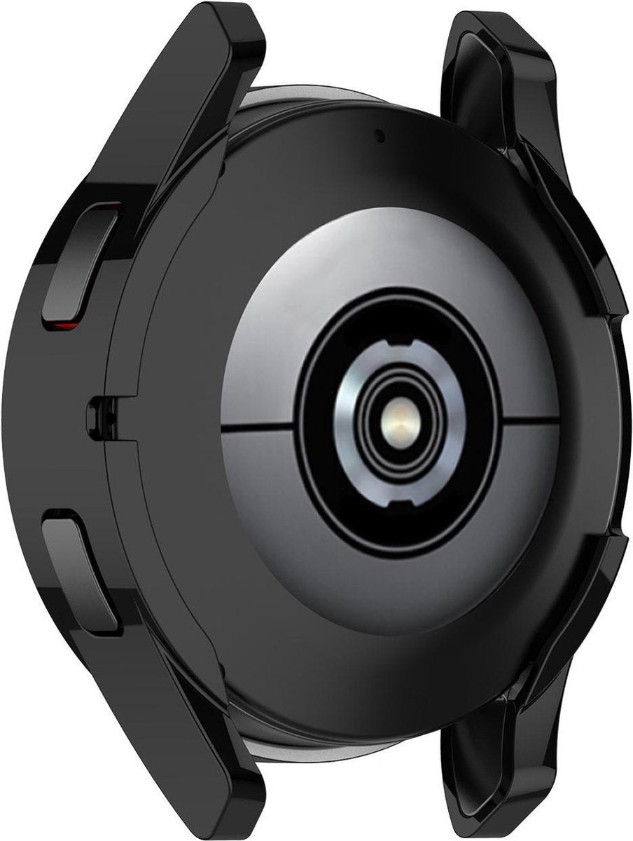 YONO Full Cover Bumper geschikt voor Samsung Galaxy Watch 4 40mm - Siliconen Case Screenprotector Hoesje - Zwart