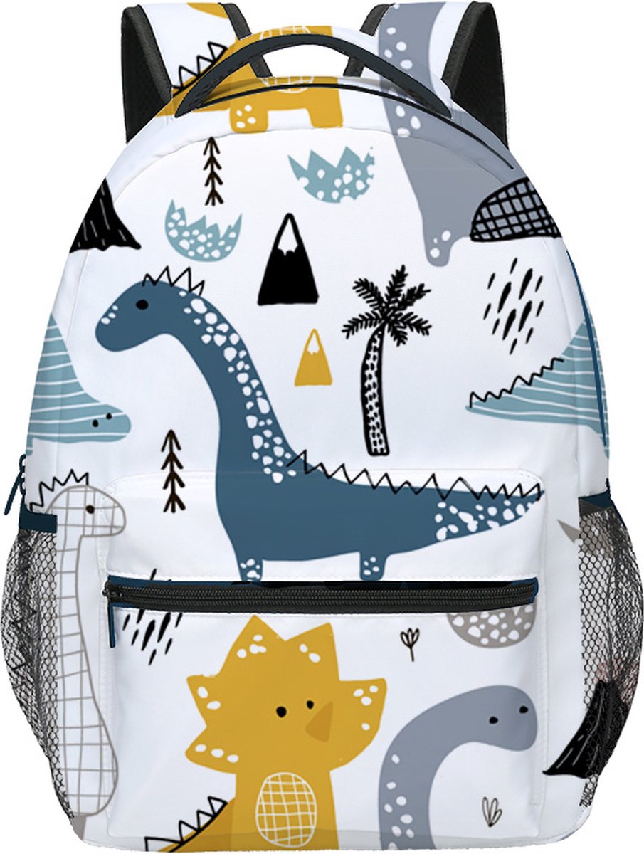 YONO Kinder Rugzak Dino - Rugtas voor Jongens en Meisjes - Kleuter - Peuter - Schooltas Basisschool - 7.5 L - Dinosaurus Wit