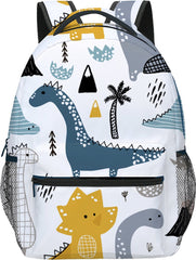 YONO Kinder Rugzak Dino - Rugtas voor Jongens en Meisjes - Kleuter - Peuter - Schooltas Basisschool - 7.5 L - Dinosaurus Wit