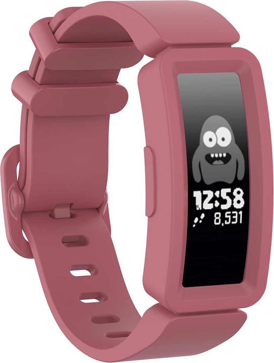 YONO Siliconen Bandje - Geschikt voor Fitbit Ace 2 Kids - Rood
