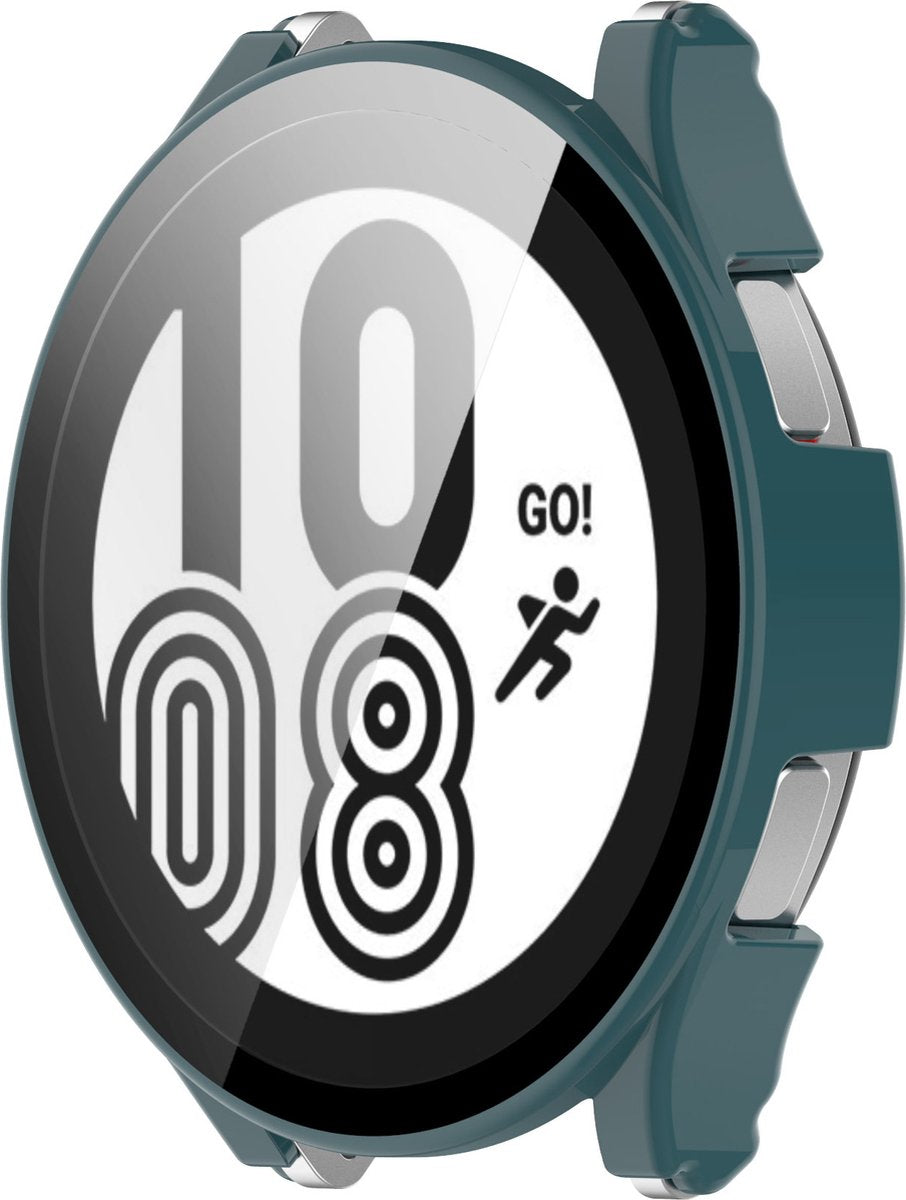 YONO Case geschikt voor Galaxy Watch 4 40mm - Screen Protector Hoesje - Full Cover Bumper - Donkergroen