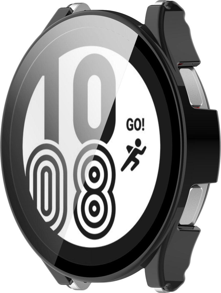 YONO Case geschikt voor Galaxy Watch 4 40mm - Screen Protector Hoesje - Full Cover Bumper - Zwart