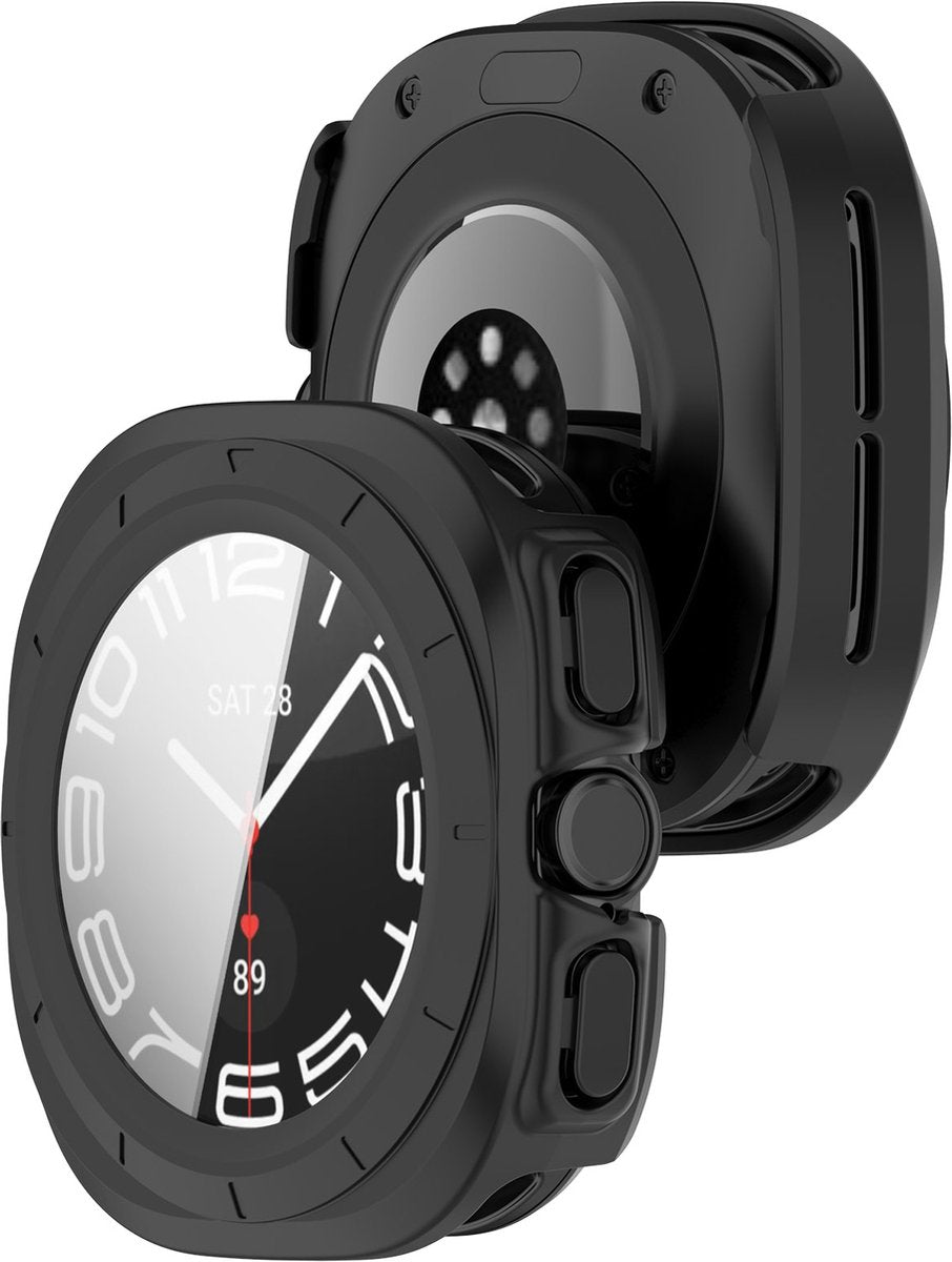 YONO Hoesje geschikt voor Samsung Galaxy Watch Ultra - 47mm - Screen Protector Bumper Case - Zwart