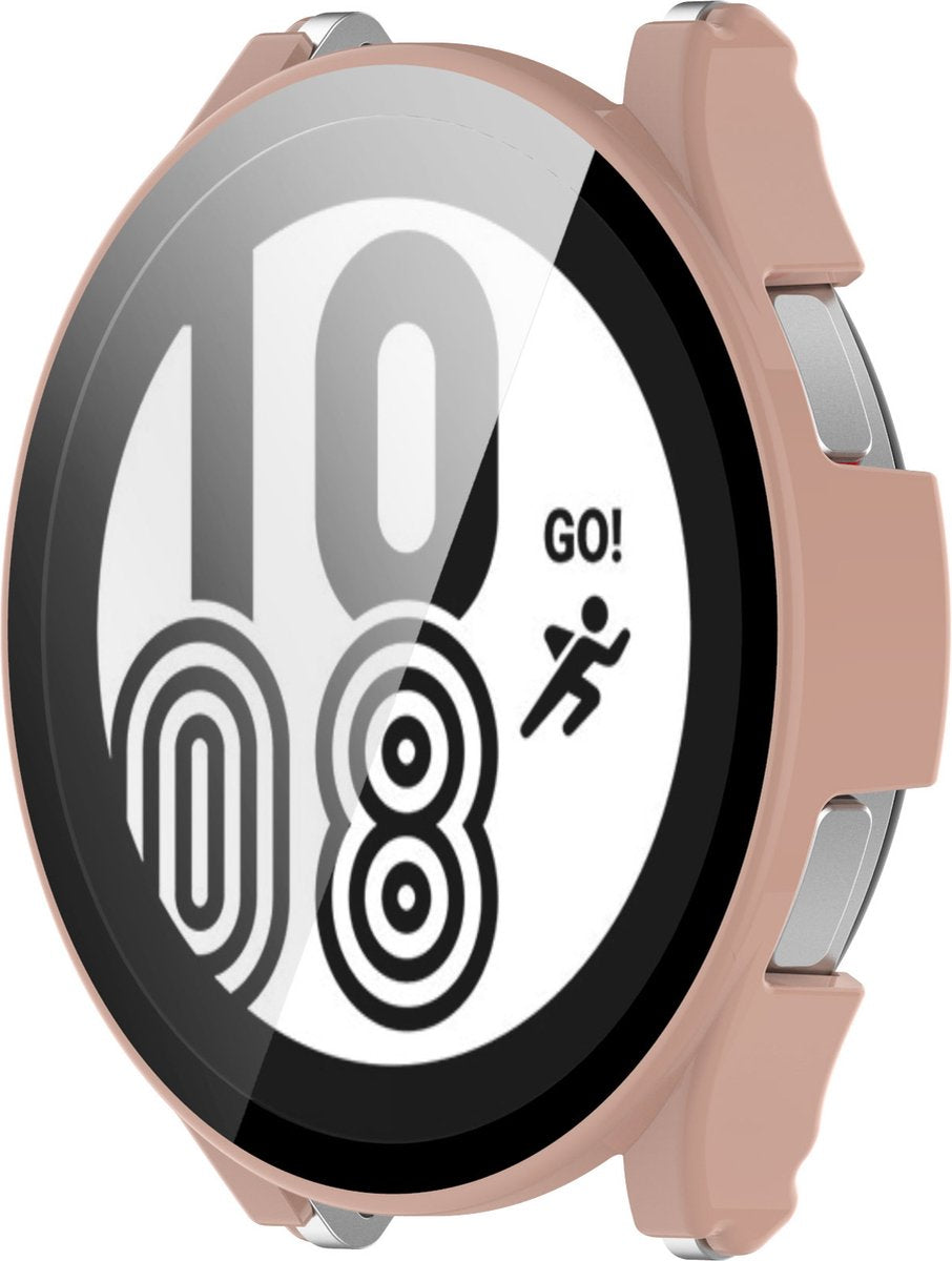 YONO Case geschikt voor Galaxy Watch 4 40mm - Screen Protector Hoesje - Full Cover Bumper - Lichtroze