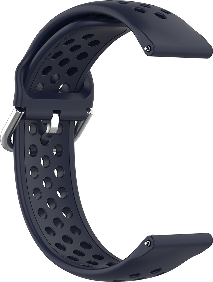 YONO Sport Air Bandje 20mm - Horlogebandje geschikt voor Samsung Galaxy Watch 7/6/5 / Pro / 4 / 3 / Active 2 - Garmin Approach / Forerunner / Venu 2 Plus / SQ / Vivomove - Polar Ignite / Unite – Huawei - Donkerblauw