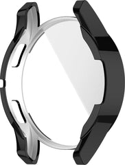 YONO Full Cover Bumper geschikt voor Samsung Galaxy Watch 4 44mm - Siliconen Case Screenprotector Hoesje - Zwart