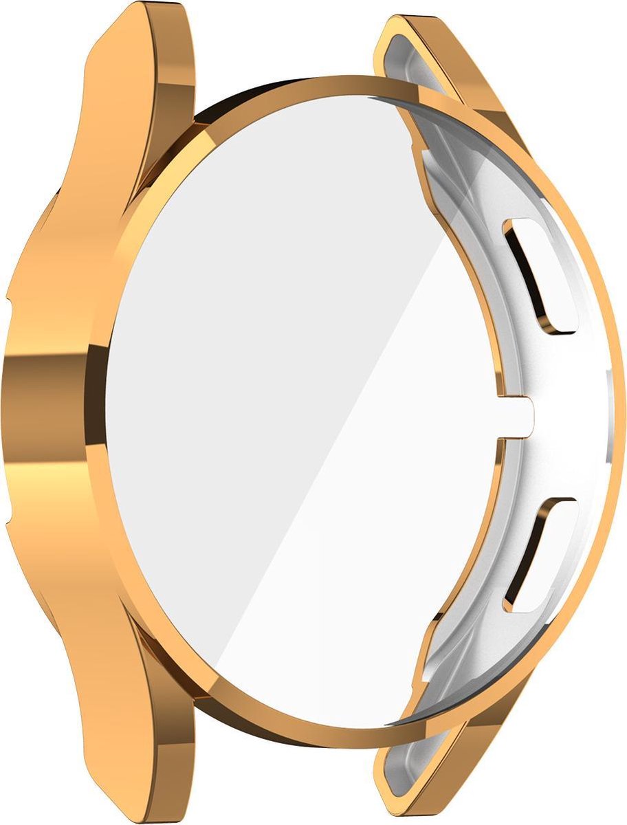 YONO Full Cover Bumper geschikt voor Samsung Galaxy Watch 4 40mm - Siliconen Case Screenprotector Hoesje - Rose Gold