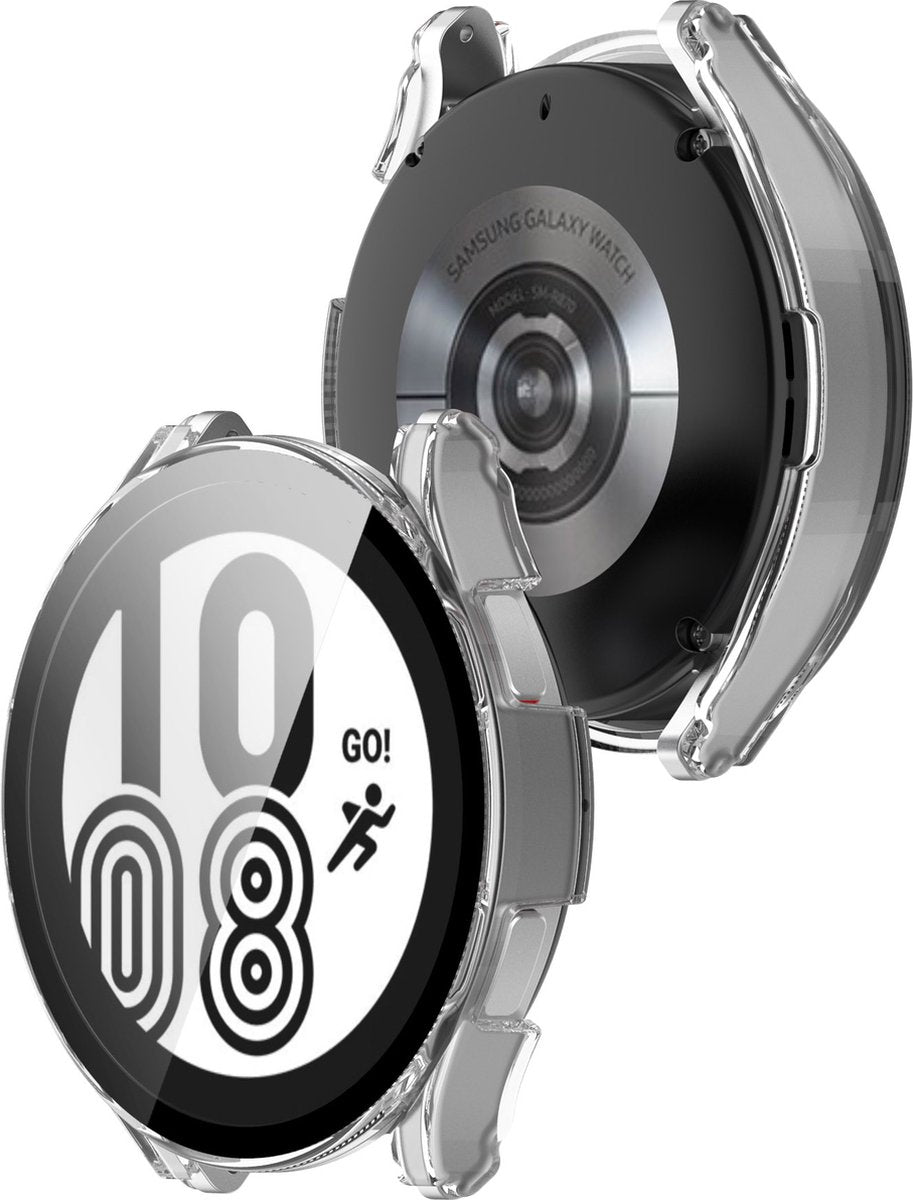 YONO Case geschikt voor Galaxy Watch 4 40mm - Screen Protector Hoesje - Full Cover Bumper - Transparant