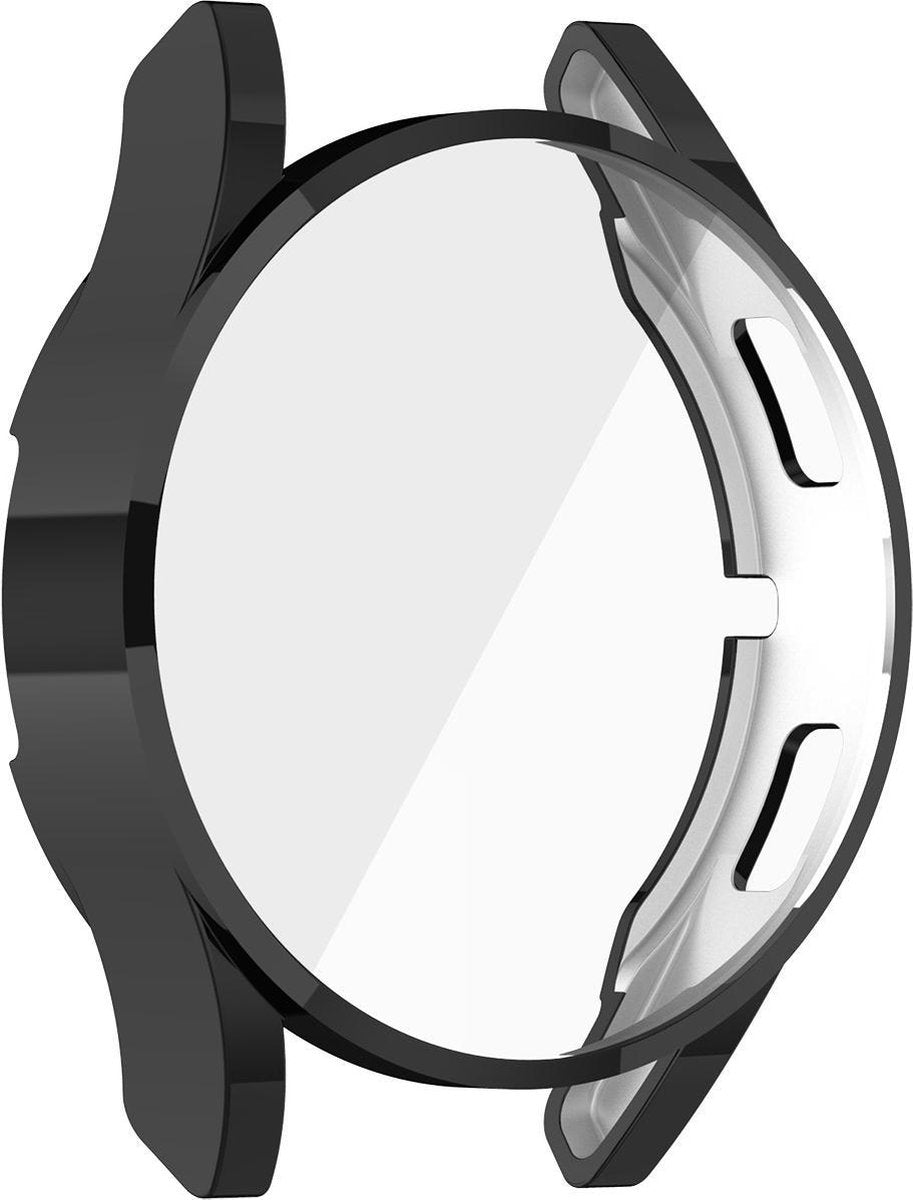 YONO Full Cover Bumper geschikt voor Samsung Galaxy Watch 4 40mm - Siliconen Case Screenprotector Hoesje - Zwart
