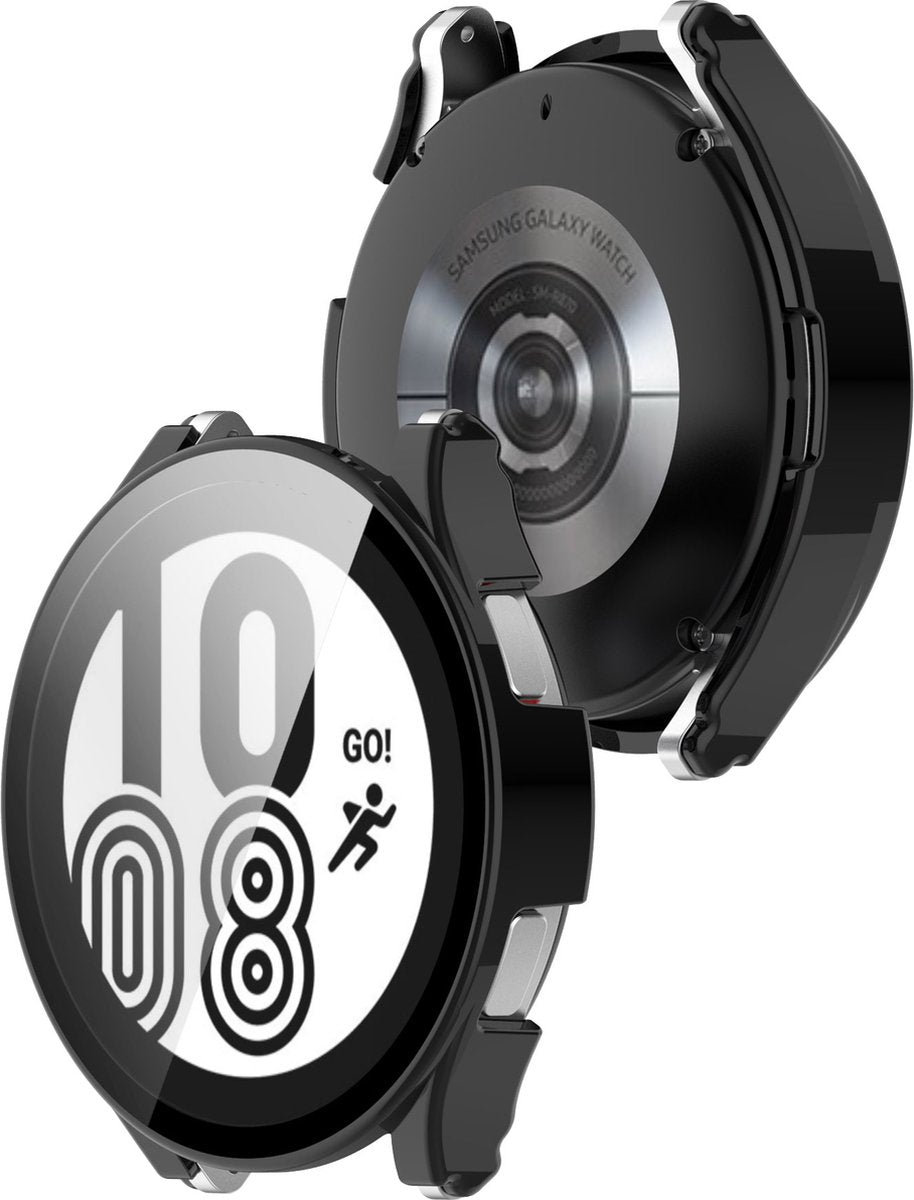 YONO Case geschikt voor Galaxy Watch 4 40mm - Screen Protector Hoesje - Full Cover Bumper - Zwart