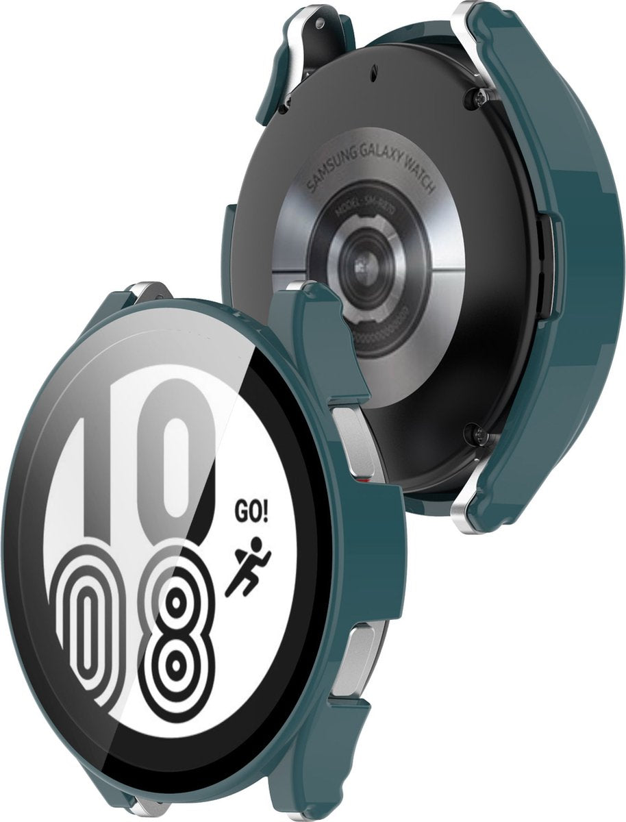 YONO Case geschikt voor Galaxy Watch 4 40mm - Screen Protector Hoesje - Full Cover Bumper - Donkergroen