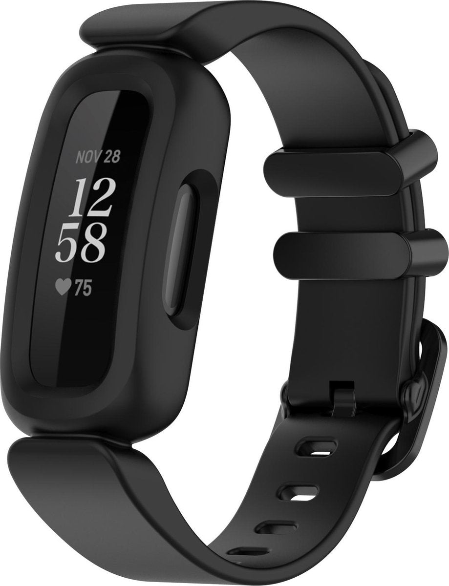 YONO Siliconen Bandje geschikt voor Fitbit Ace 3 Kids - Inspire 2 - Zwart