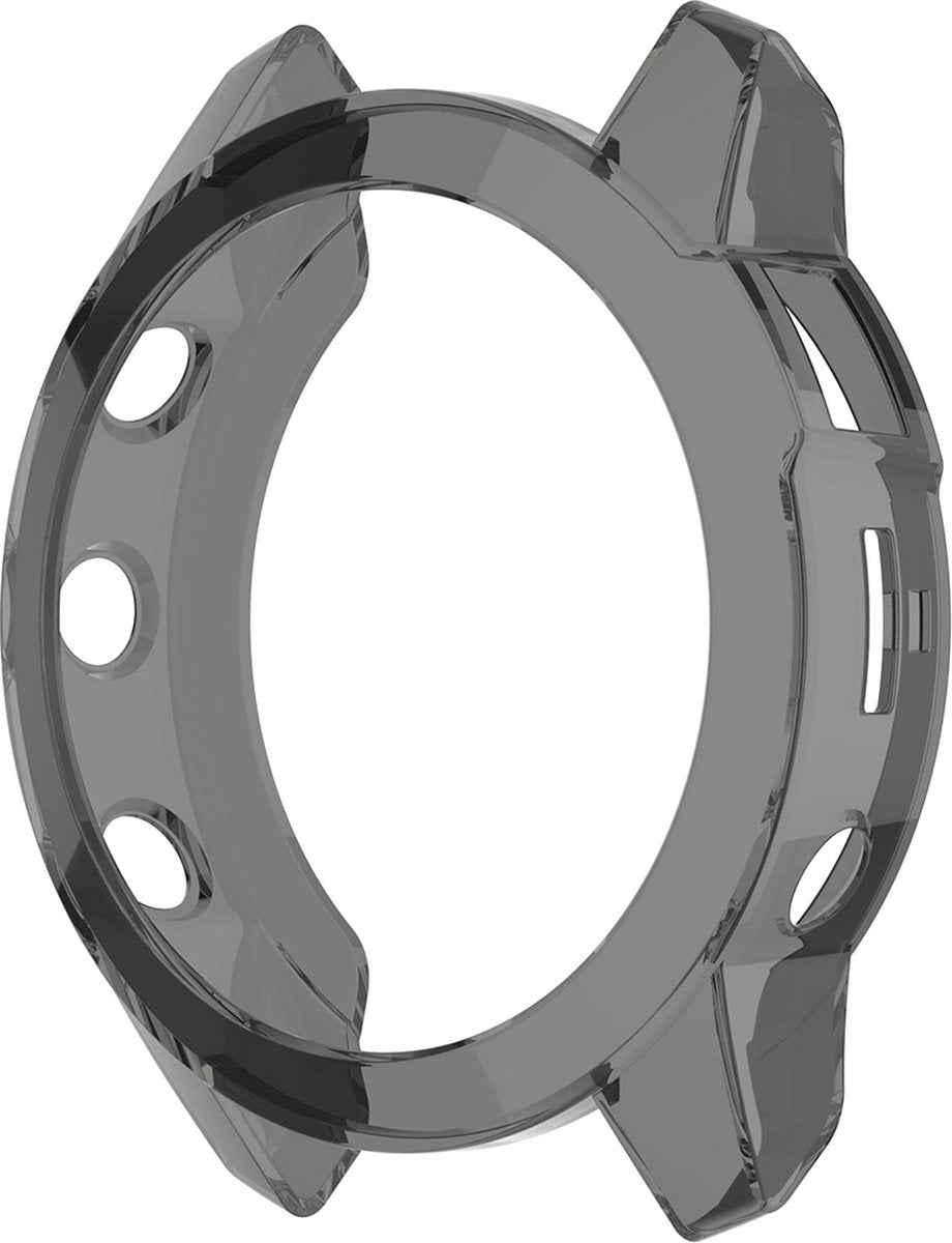 YONO Bumper geschikt voor Garmin Fenix 7S - Siliconen Hoesje - Bescherming Case - Transparant Zwart