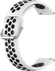 YONO Sport Air Smartwatch Bandje 20mm - Horlogebandje geschikt voor Samsung Galaxy Watch 7 / 6 / 5 / Pro / 4 / 3 / Active 2 - Polar Ignite / Unite – Huawei - Wit / Zwart