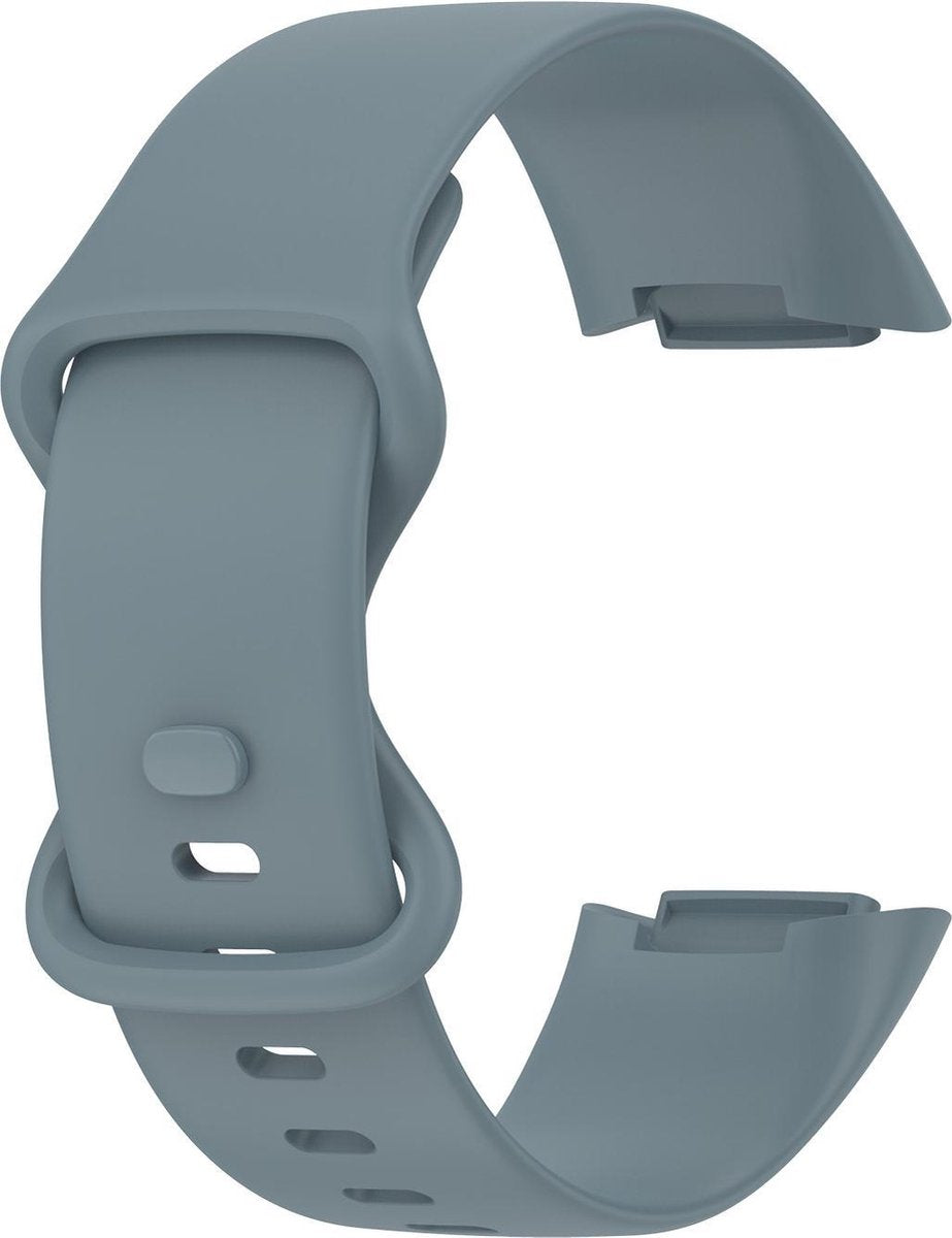 YONO Siliconen Bandje geschikt voor Fitbit Charge 5 / 6 - Leisteen - Large