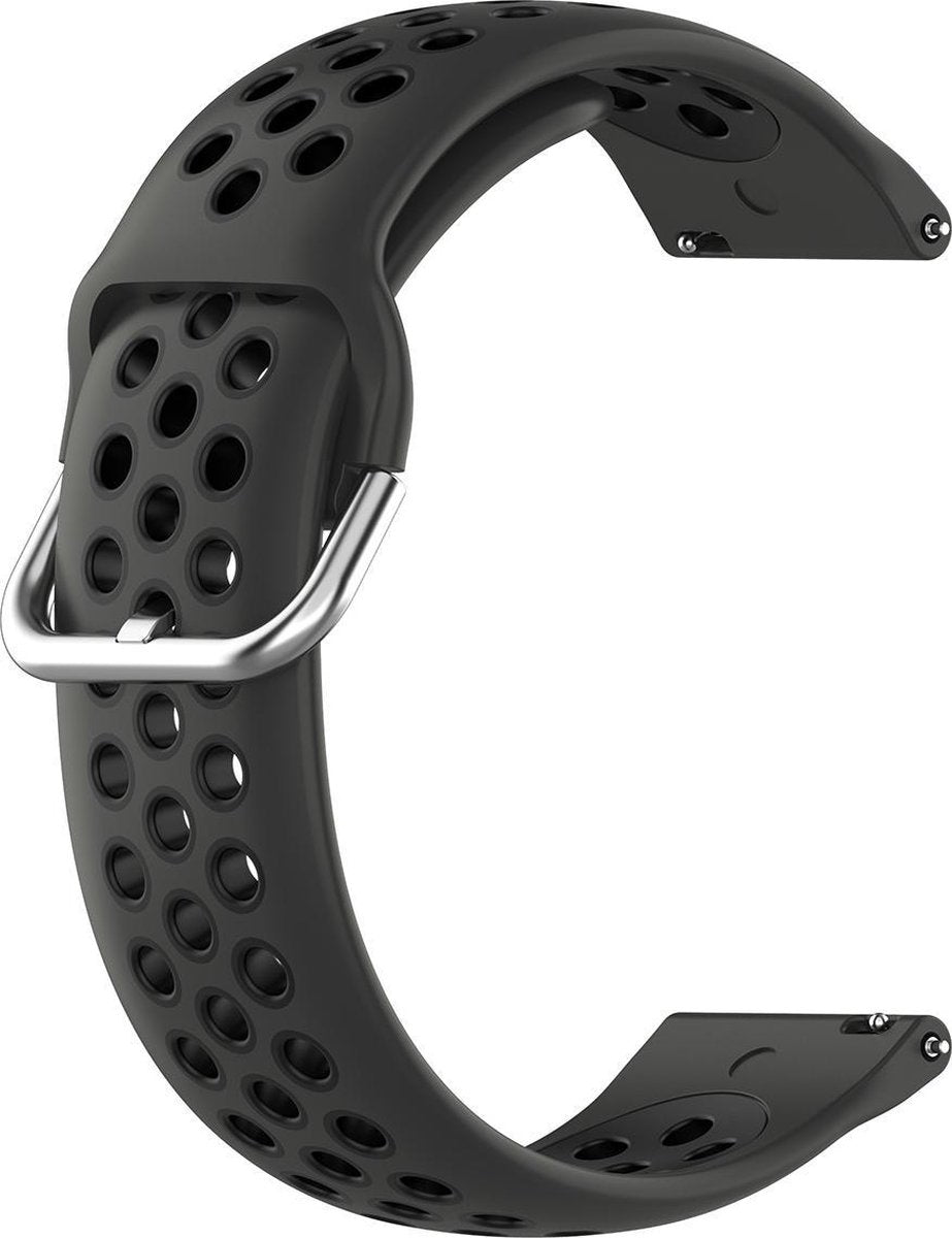 YONO Sport Air Smartwatch Bandje 20mm - Horlogebandje geschikt voor Samsung Galaxy Watch 7 / 6 / 5 / Pro / 4 / 3 / Active 2 - Polar Ignite / Unite – Huawei - Zwart