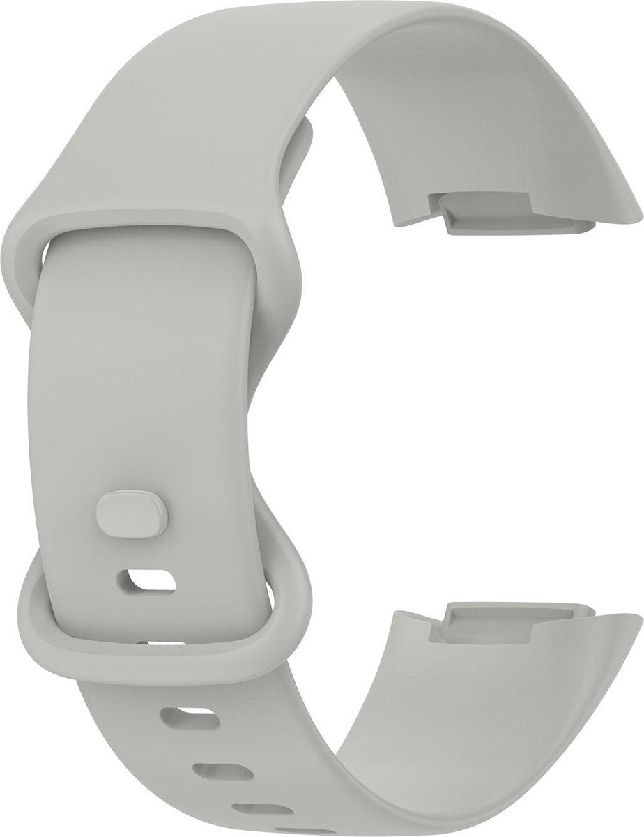 YONO Siliconen Bandje geschikt voor Fitbit Charge 5 / 6 - Grijs - Large